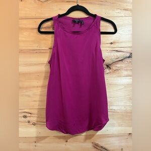 Theory Magenta Sleeveless Silk Top in Medium